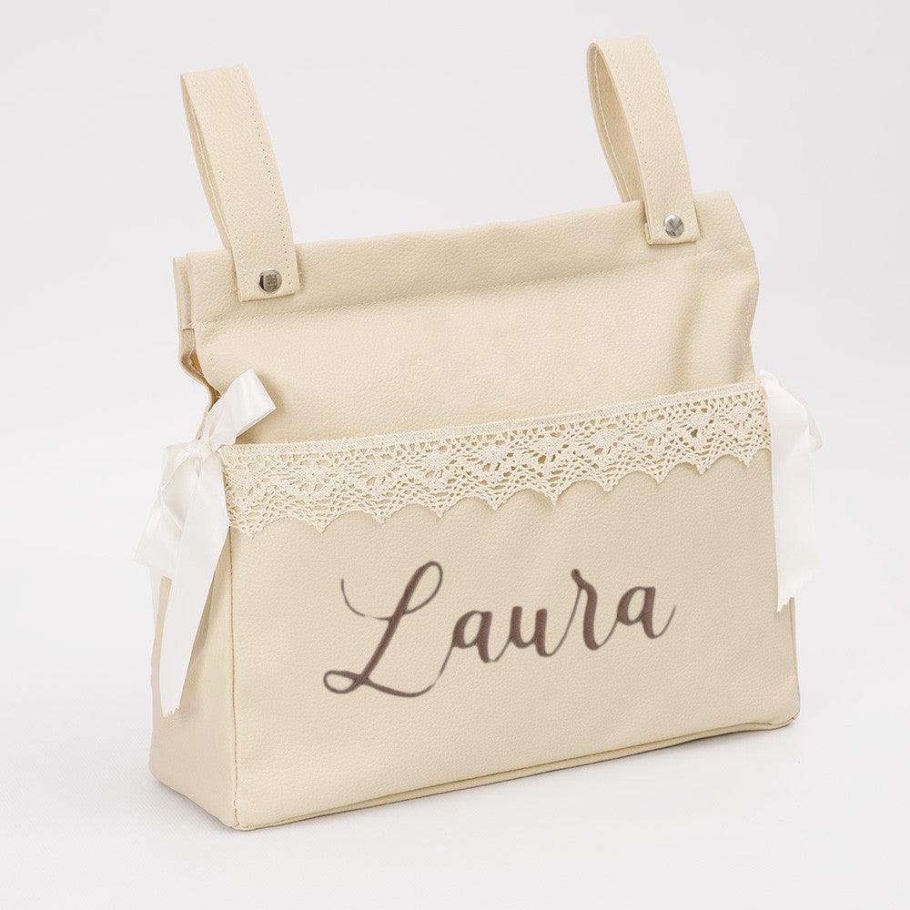 Bolso Panera Carro Bebé Penélope Puntilla Beige - Nanetes #